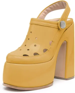 YDN Women Summer Closed Toe Platform Clogs Chunky High Heel Studded Sandals Slingback Strap Mules Fashion Party Prom Dressy Shoes Size 4-15 US