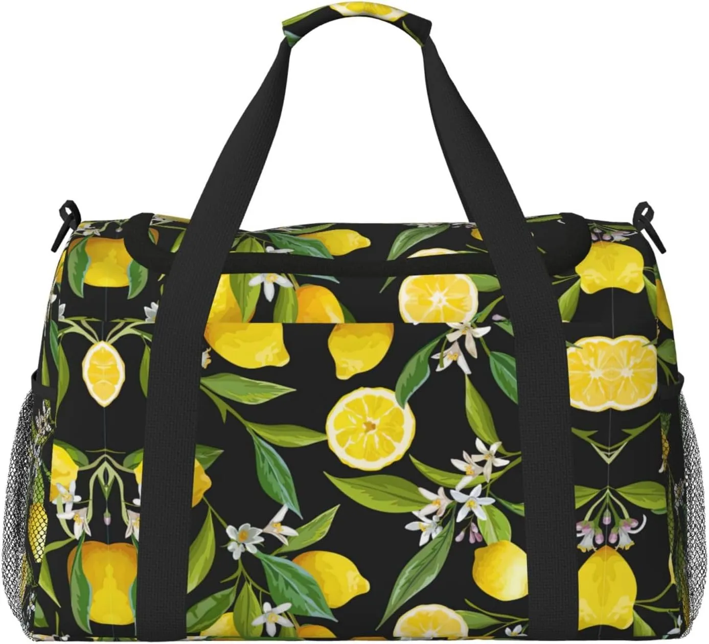 Yellow Lemon print Personal Item Bag Carry on Bag Underseat Travel Duffel Bags Gym Carry On Sports Bags