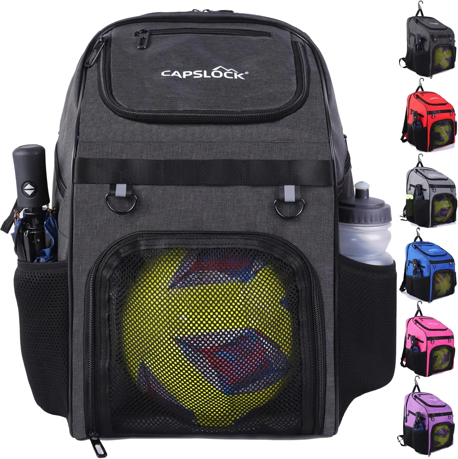 Youth Soccer Bag - Boys Girls Soccer Backpack & Bags for Basketball, Volleyball & Football | Includes Separate Cleat and Ball Compartment, and Convenient Fence Hook.