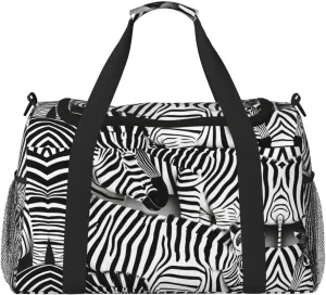 Zebra Travel Bag, Weekender Bags For Women Men For Outdoor Adventures, Ideal For Camping And Hiking